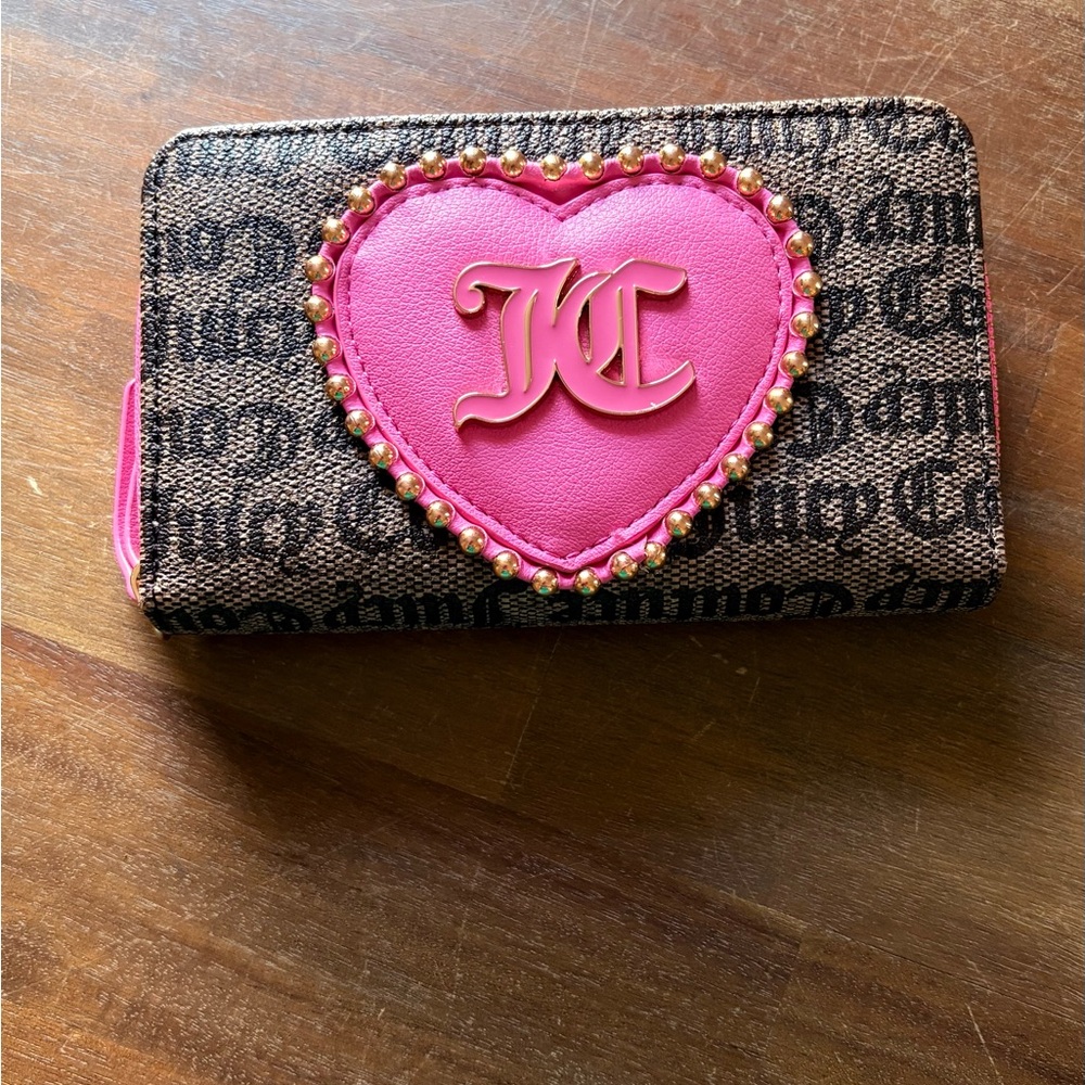 Juicy Couture Brown and Pink Heart wallet